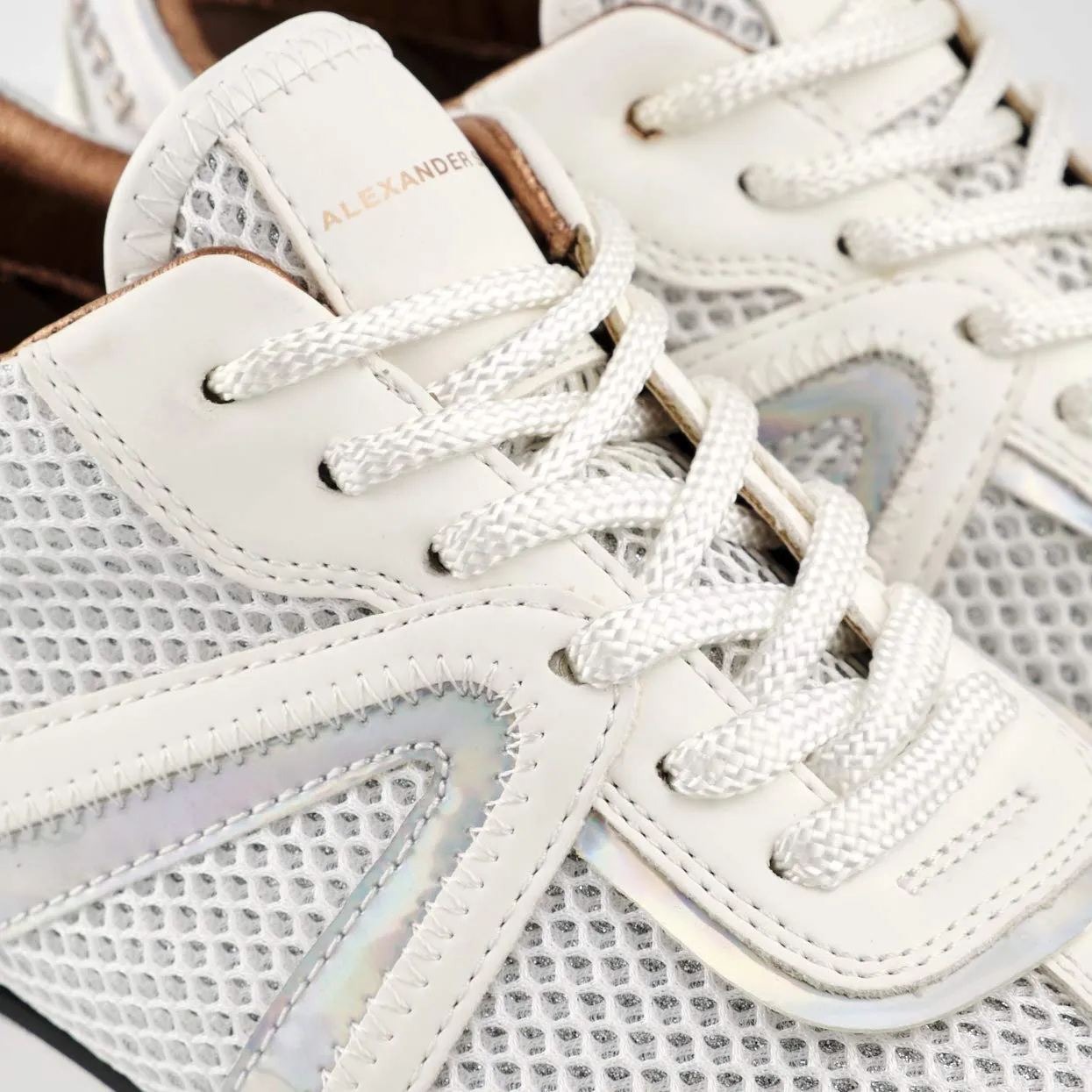 Alexander Smith Chelsea White sneakers donna rete glitter plateau