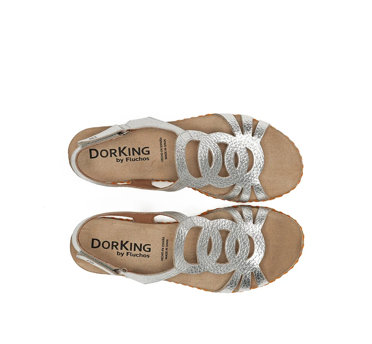 Dorking Sport D9322 sandali donna argento velcro
