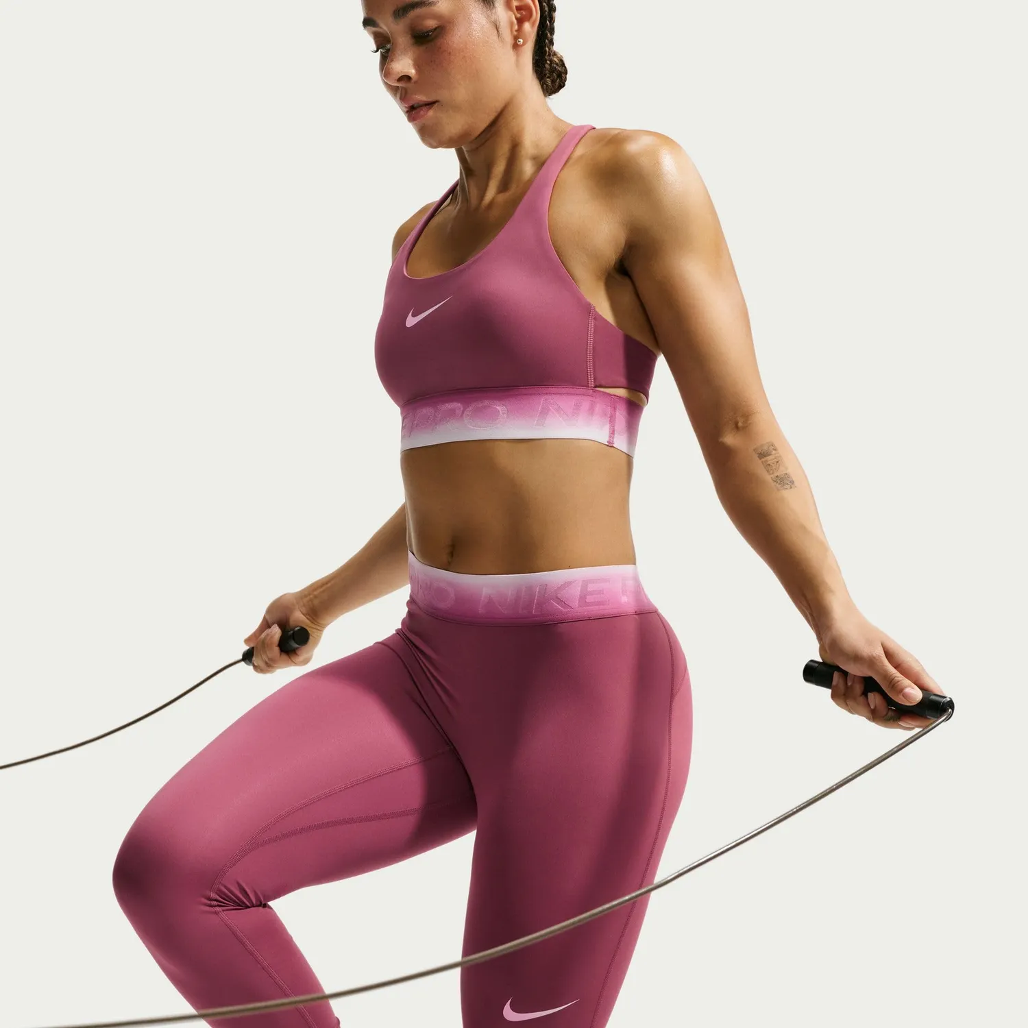 Nike Pro 7/8 leggings donna vita media elastici neri