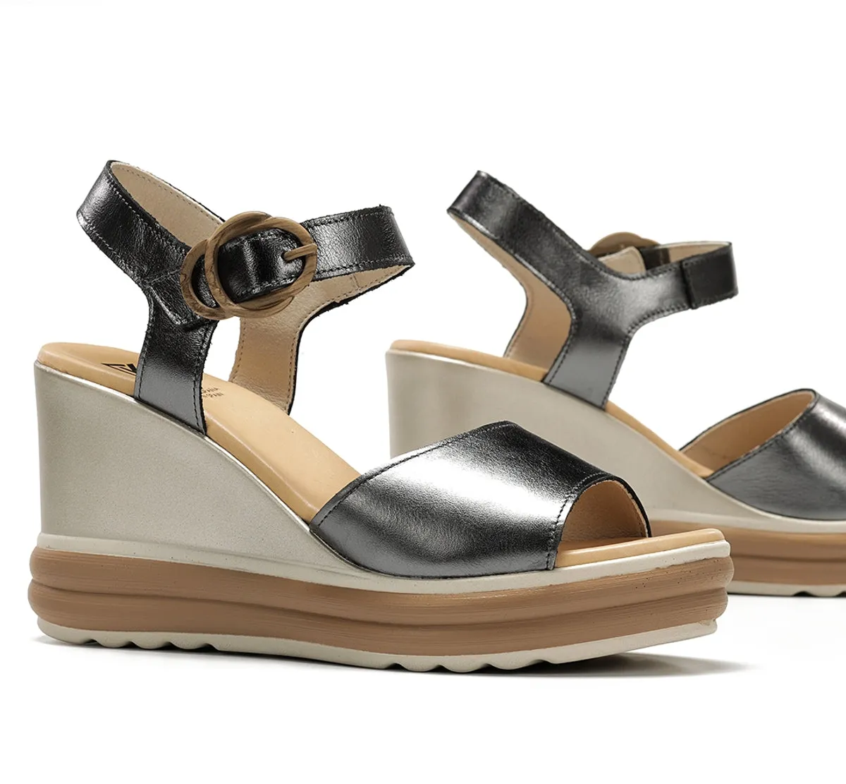 Fluchos Diane D9696 Sandalo Zeppa Grigio Donna