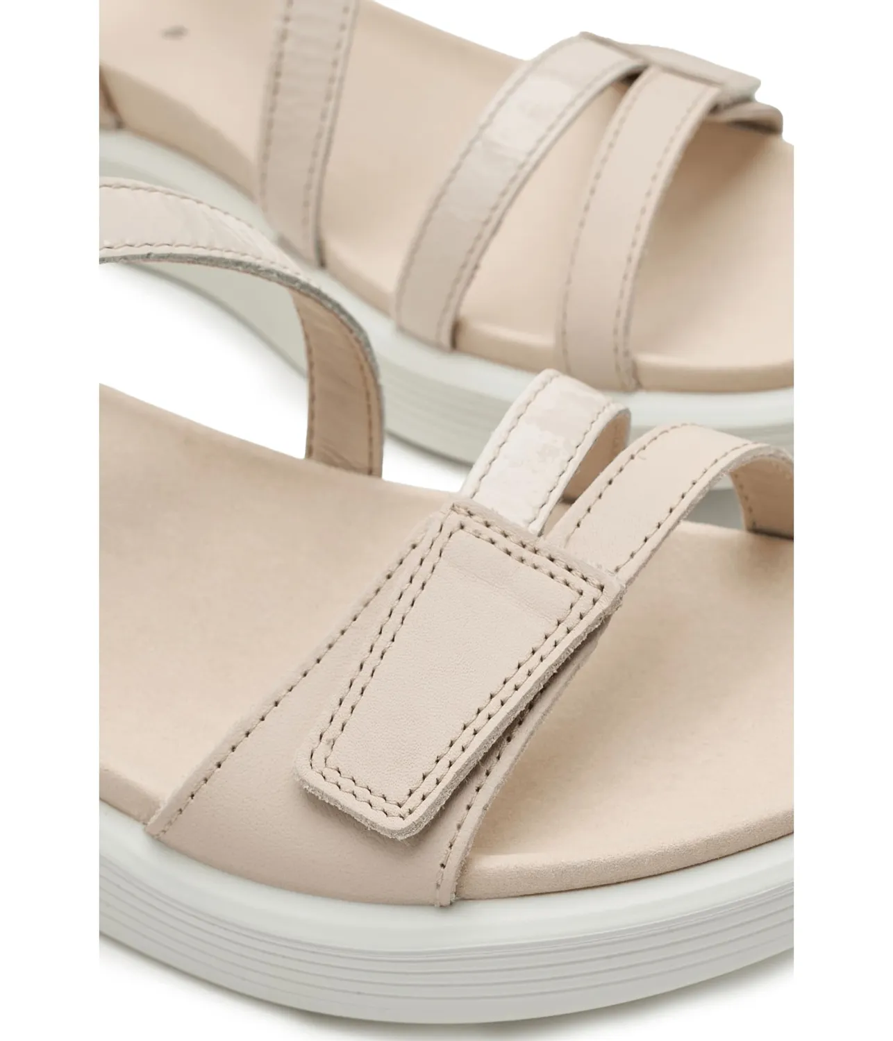 Ecco Soft 3-Strap sandali donna limestone 41 EU pelle