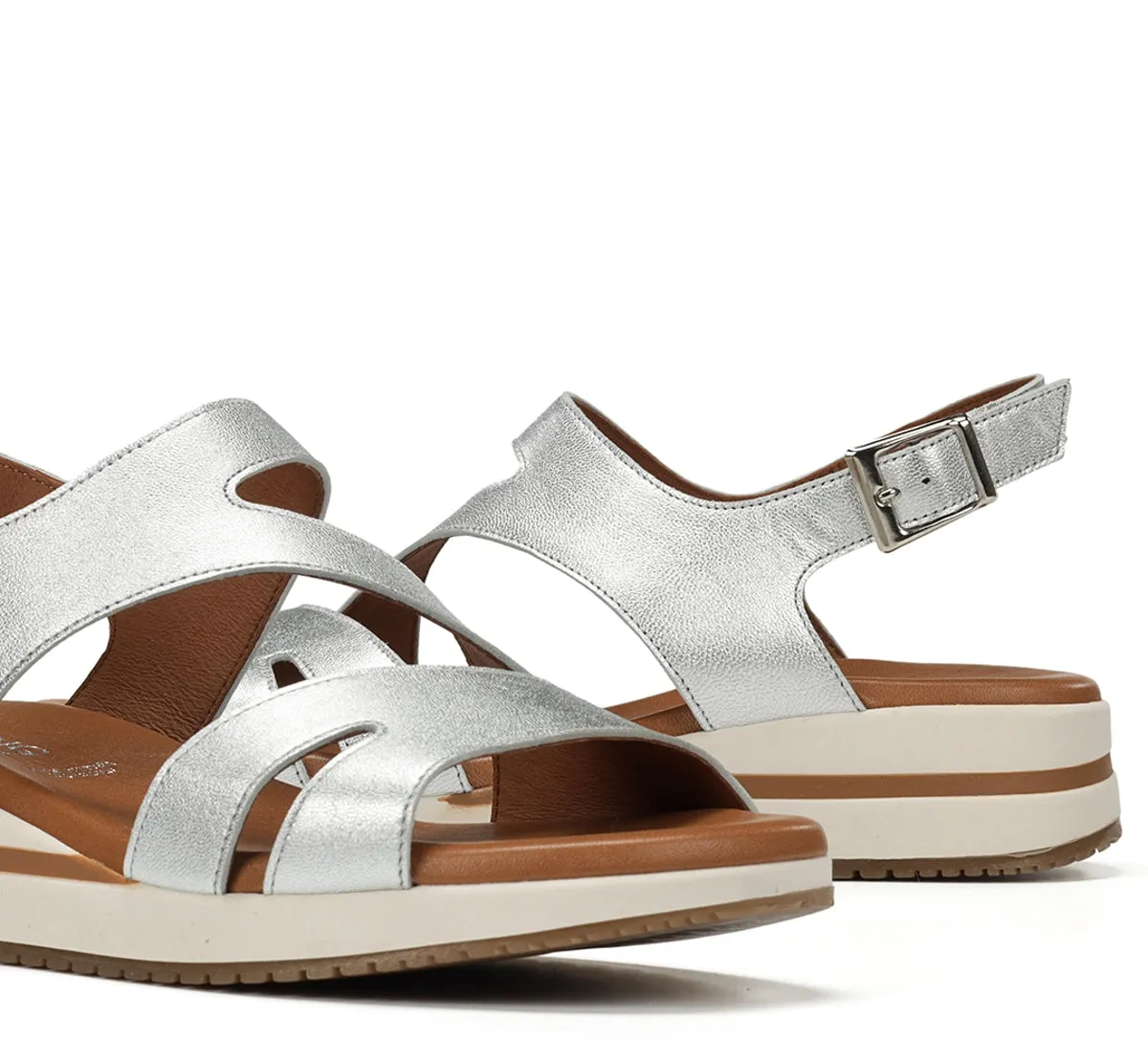 Dorking Merlo D9688 sandalo donna argento comodo