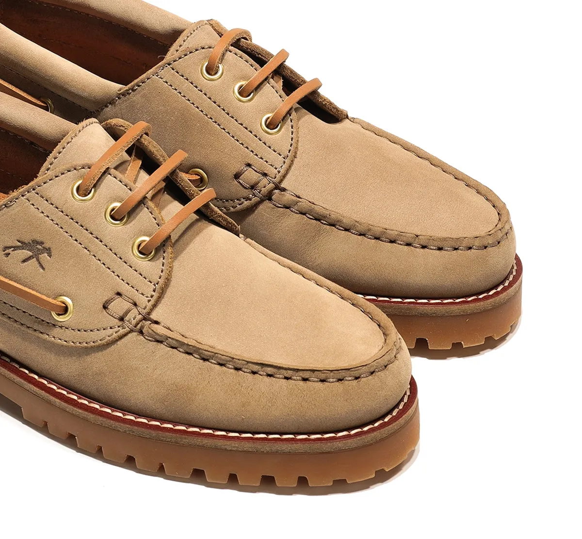 Fluchos Scott F0053 scarpe da barca donna taupe suola gomma