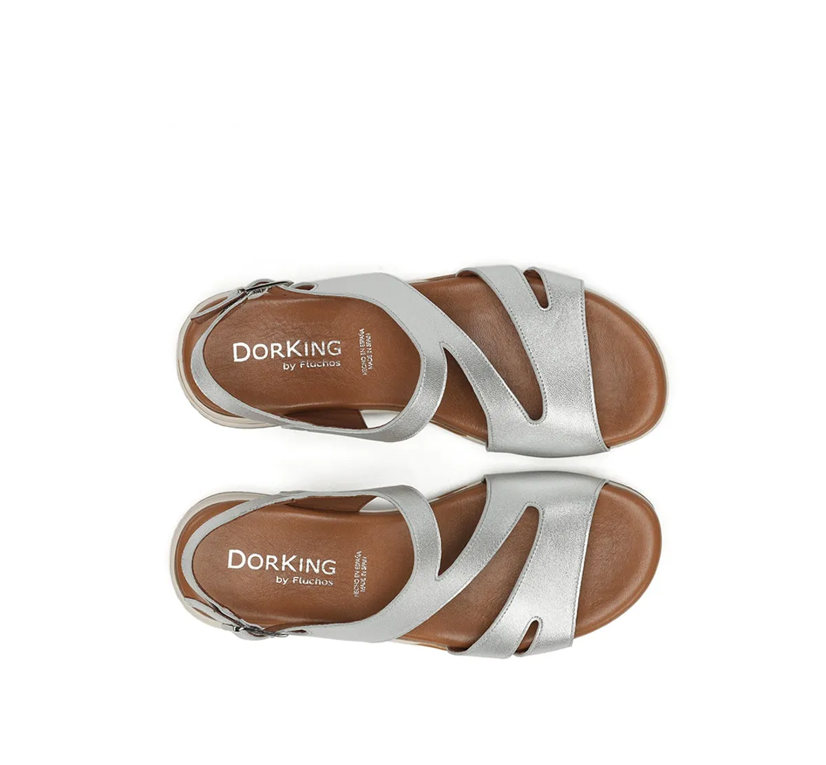 Dorking Merlo D9688 sandalo donna argento comodo