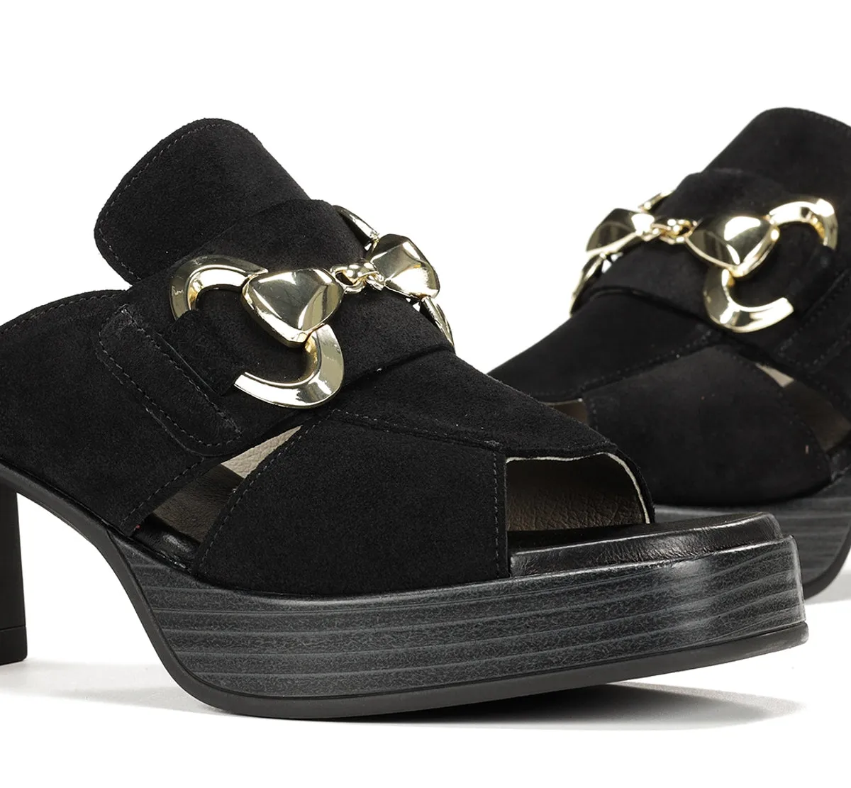 Fluchos Diamond D9284 sandali donna neri tacco largo