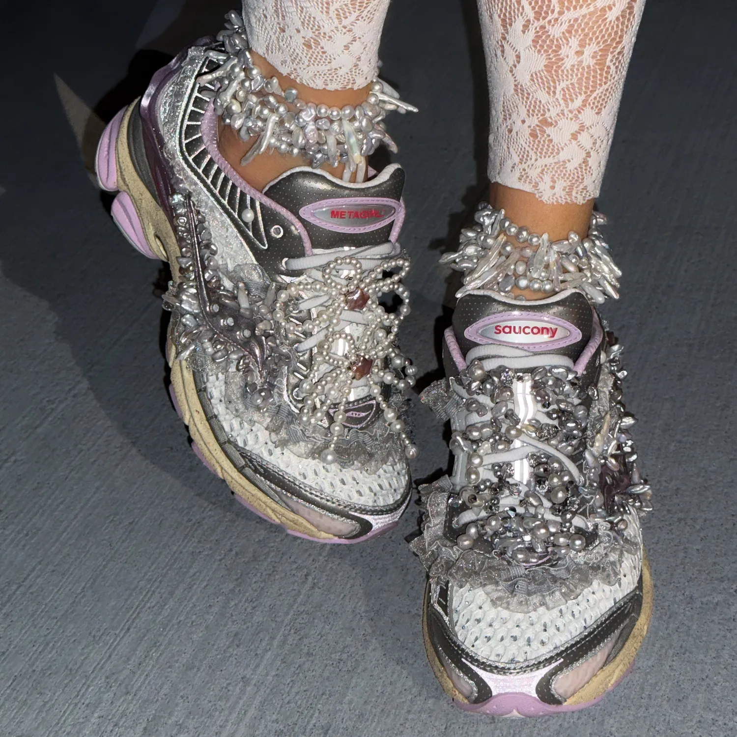 Metagirl x Saucony Paramount Daughter of the Moon sneakers moon pearl