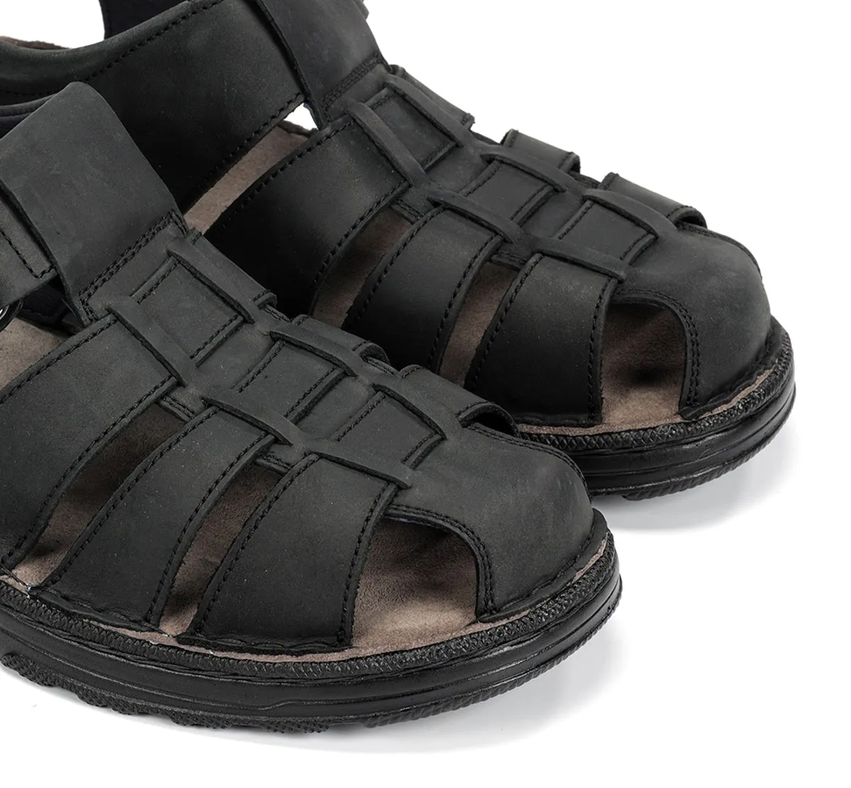Fluchos Azores F2198 sandalo uomo nero con velcro