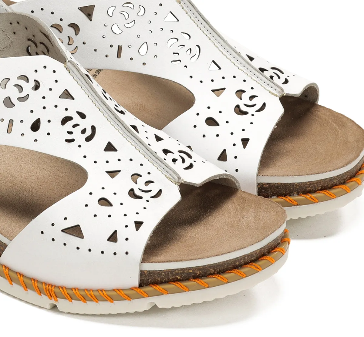 Dorking by Fluchos Gold D9319 sandali bianchi zeppa