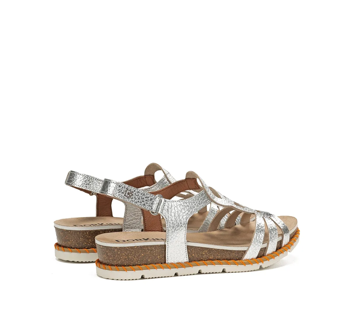 Dorking Sport D9322 sandali donna argento velcro
