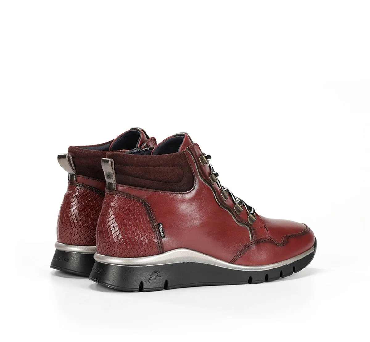Fluchos Union F2073 stivaletti donna bordeaux pianta larga