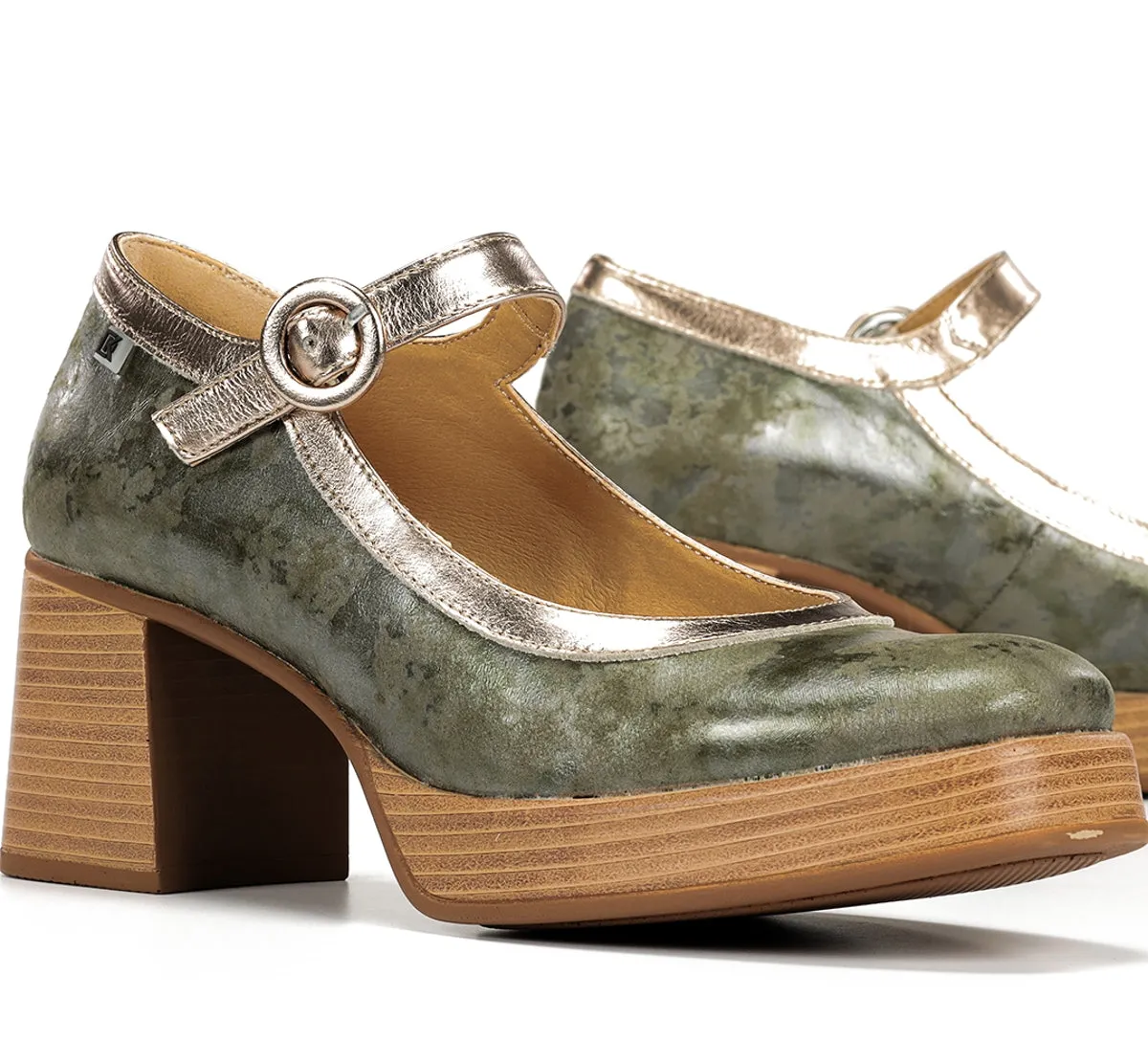 Fluchos Cristel D9661 sandalo donna verde plateau