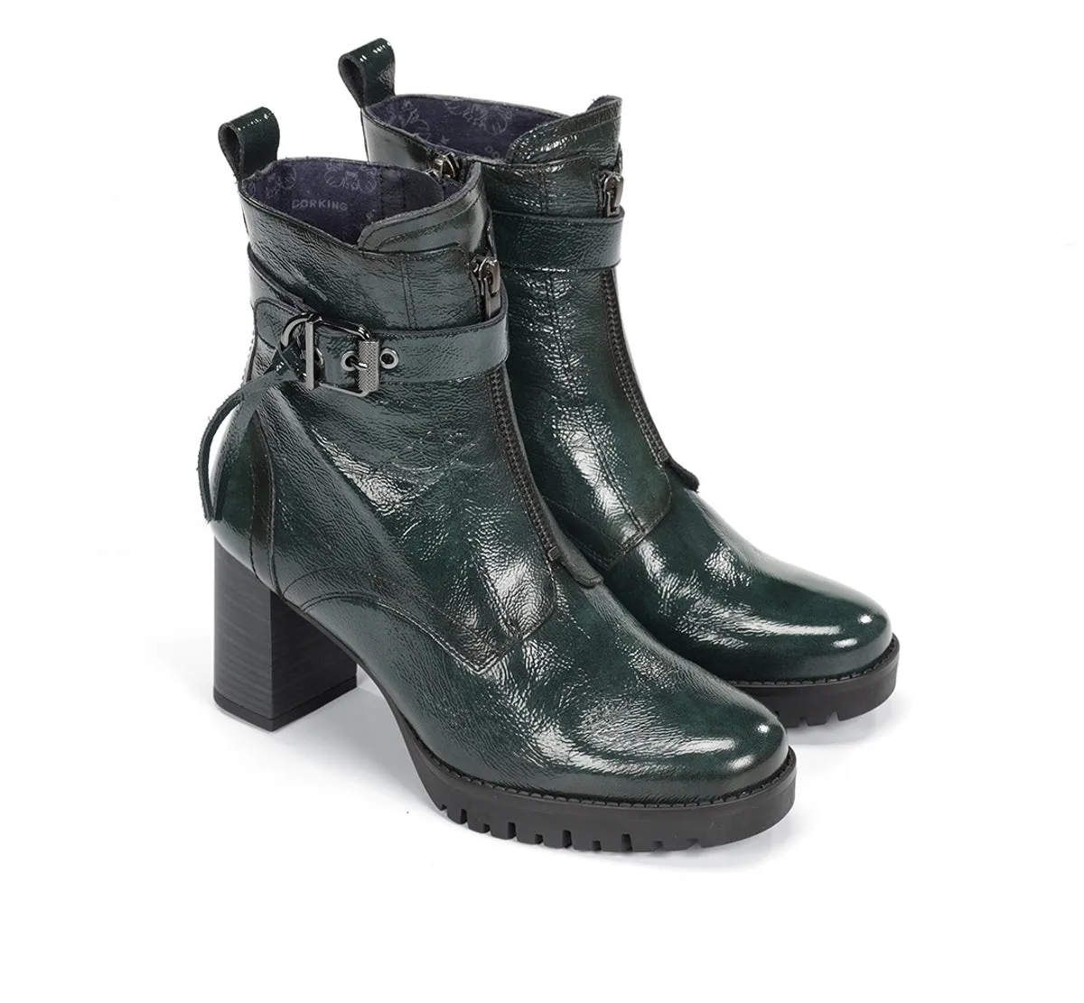 Fluchos EVIE D9163 stivaletti donna verdi con plateau