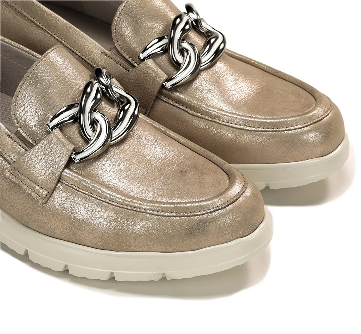 Fluchos Gladis F1937 mocassini donna oro Light