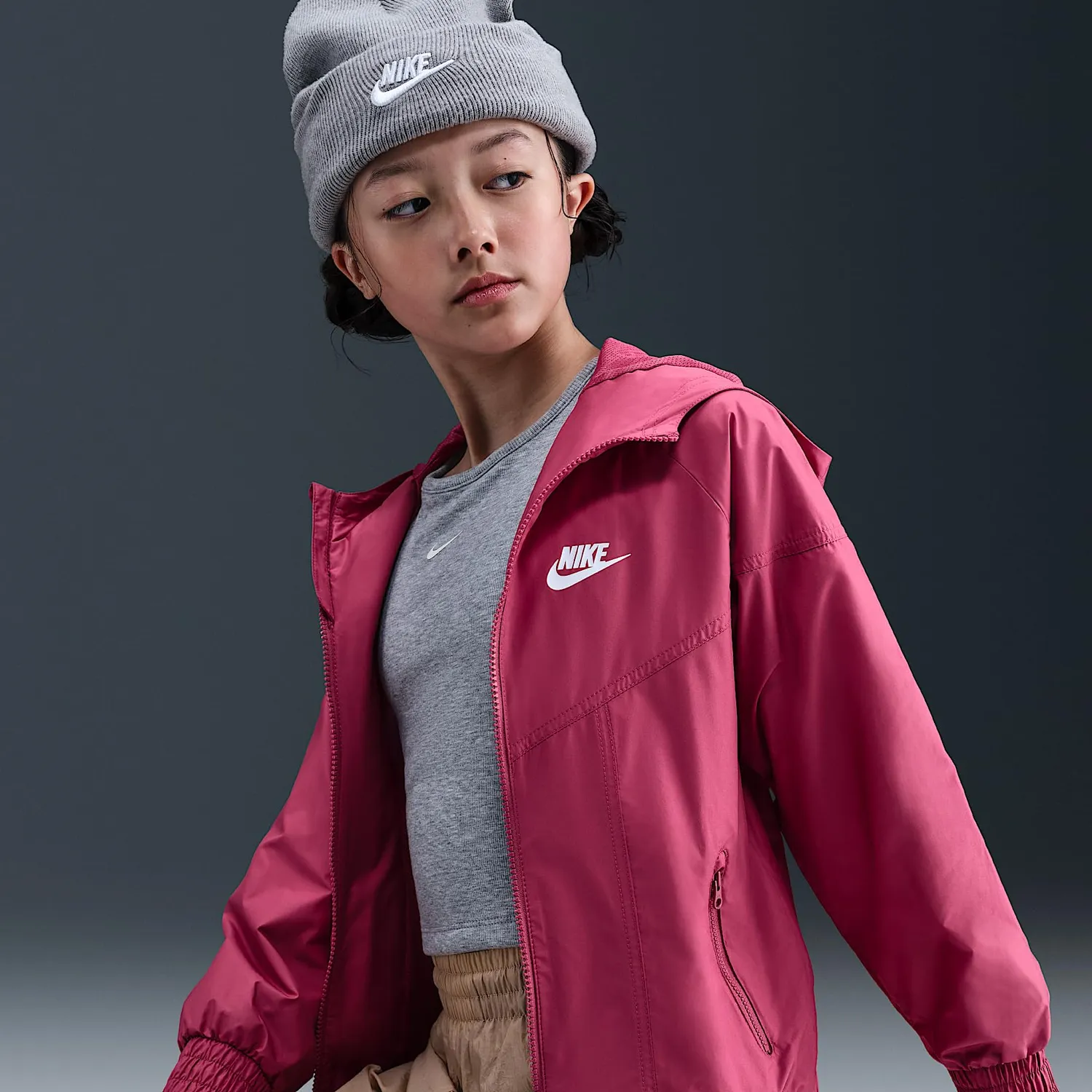 Nike Windrunner Repel giacca bambini 12-13 anni antracite
