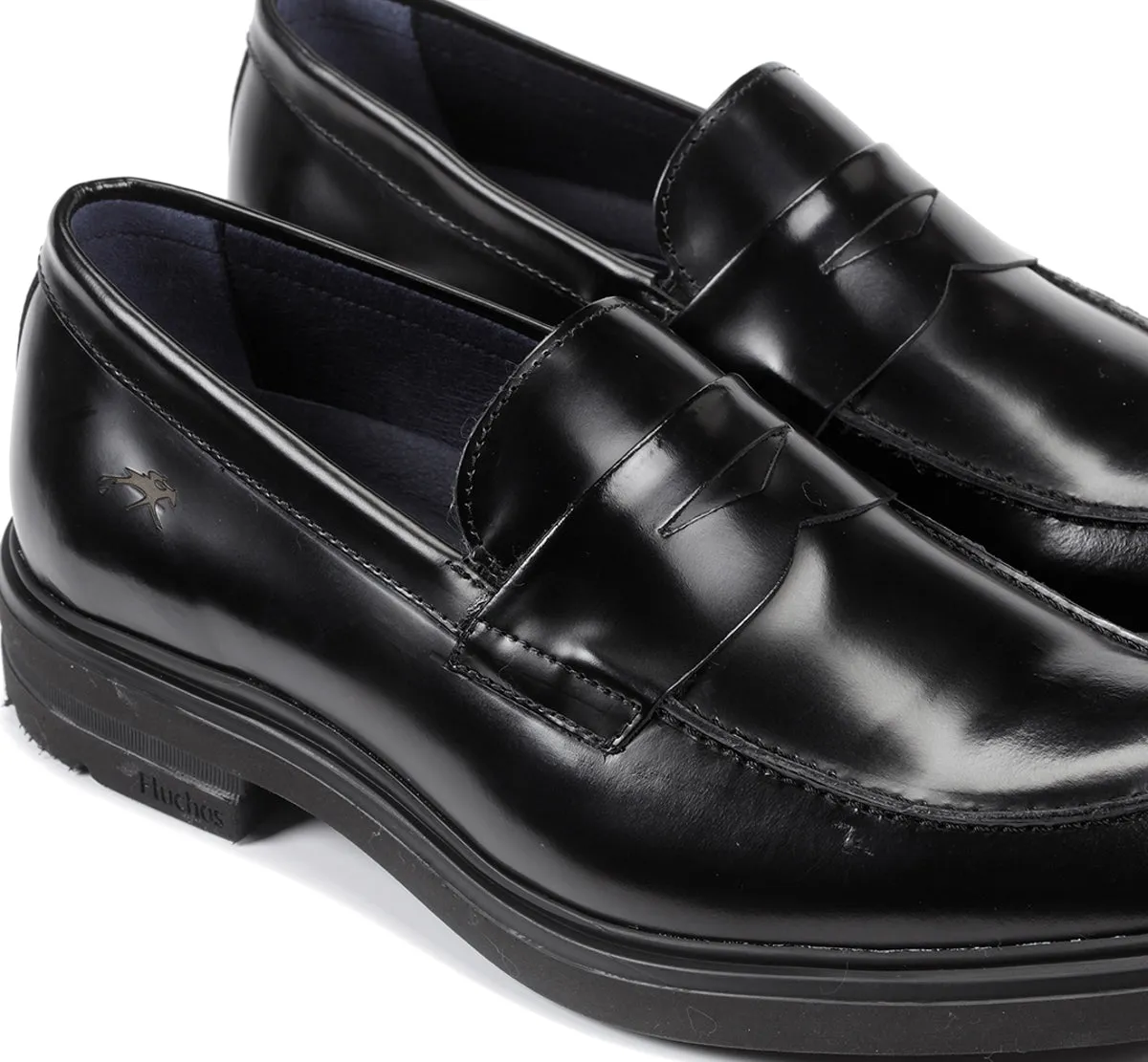 Fluchos Belgas F0633 mocassini uomo neri pelle