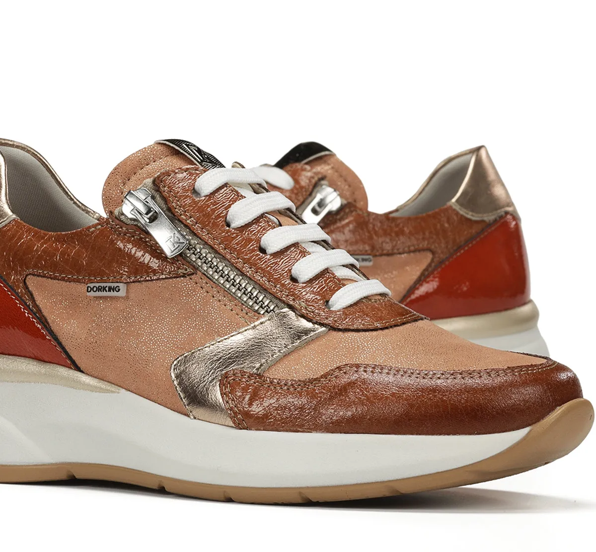 Dorking Flix D9673 sneakers donna marroni zeppa