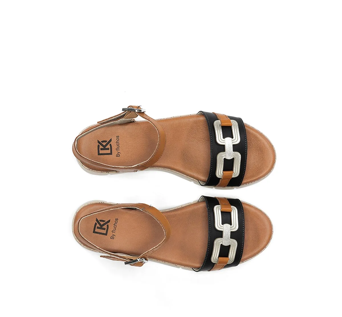 Fluchos Klau D9484 sandalo donna nero suola leggera
