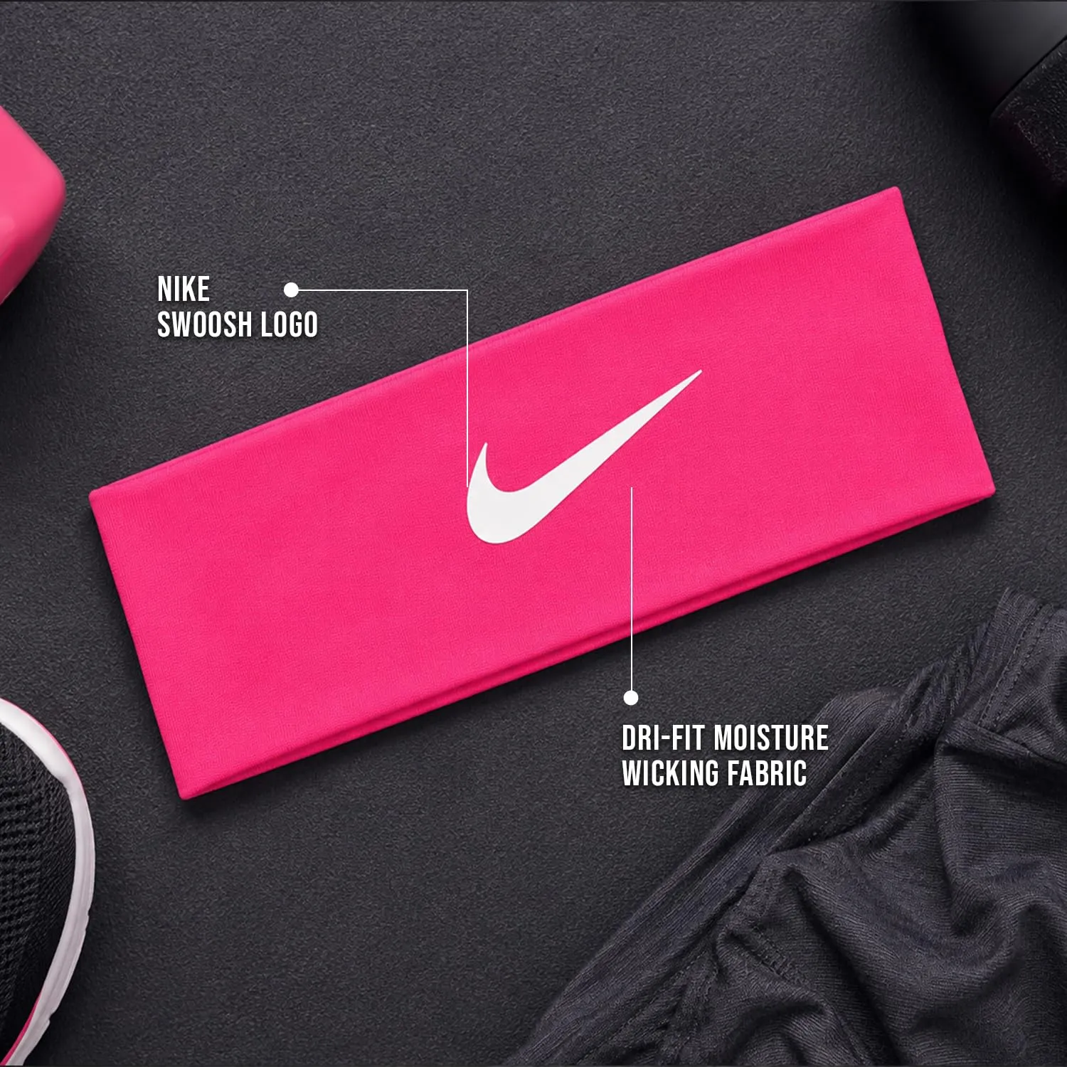 Nike Fury fascia capelli sportiva rosa Dri-Fit