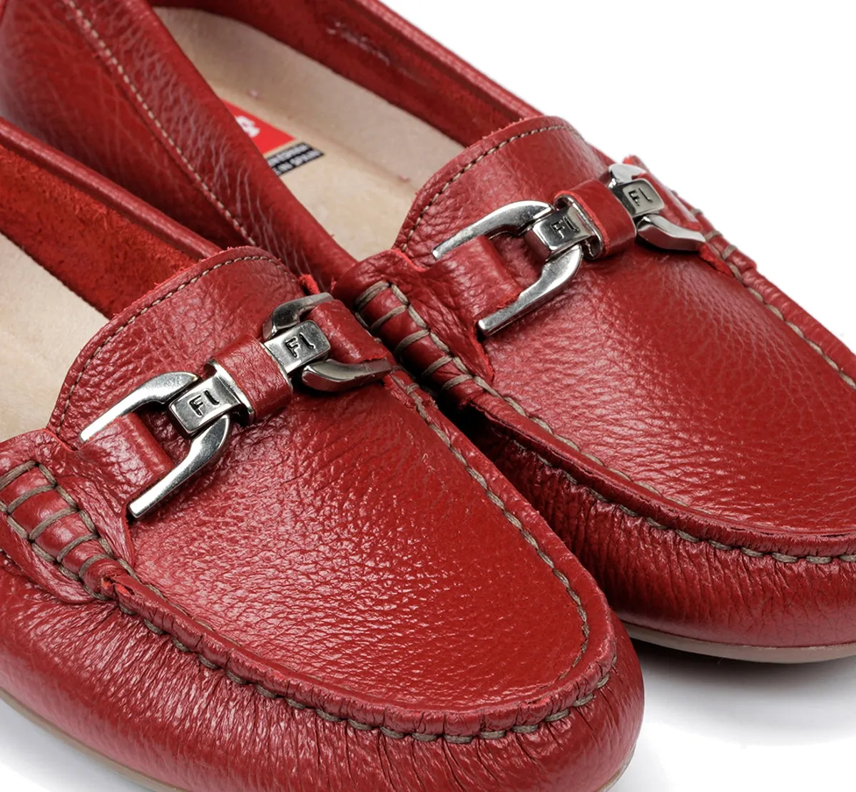 Fluchos Bruni F0804 Mocassini Donna Rossi Pelle