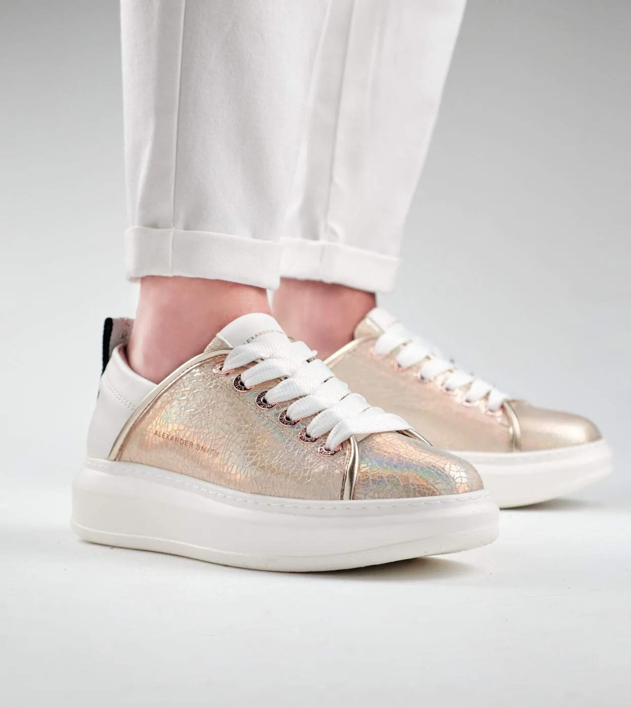 Alexander Smith Wembley sneakers donna gold pitonato