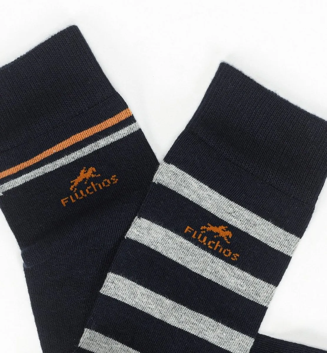 Fluchos CA0009 calzini uomo lunghi blu 2 paia sportivi