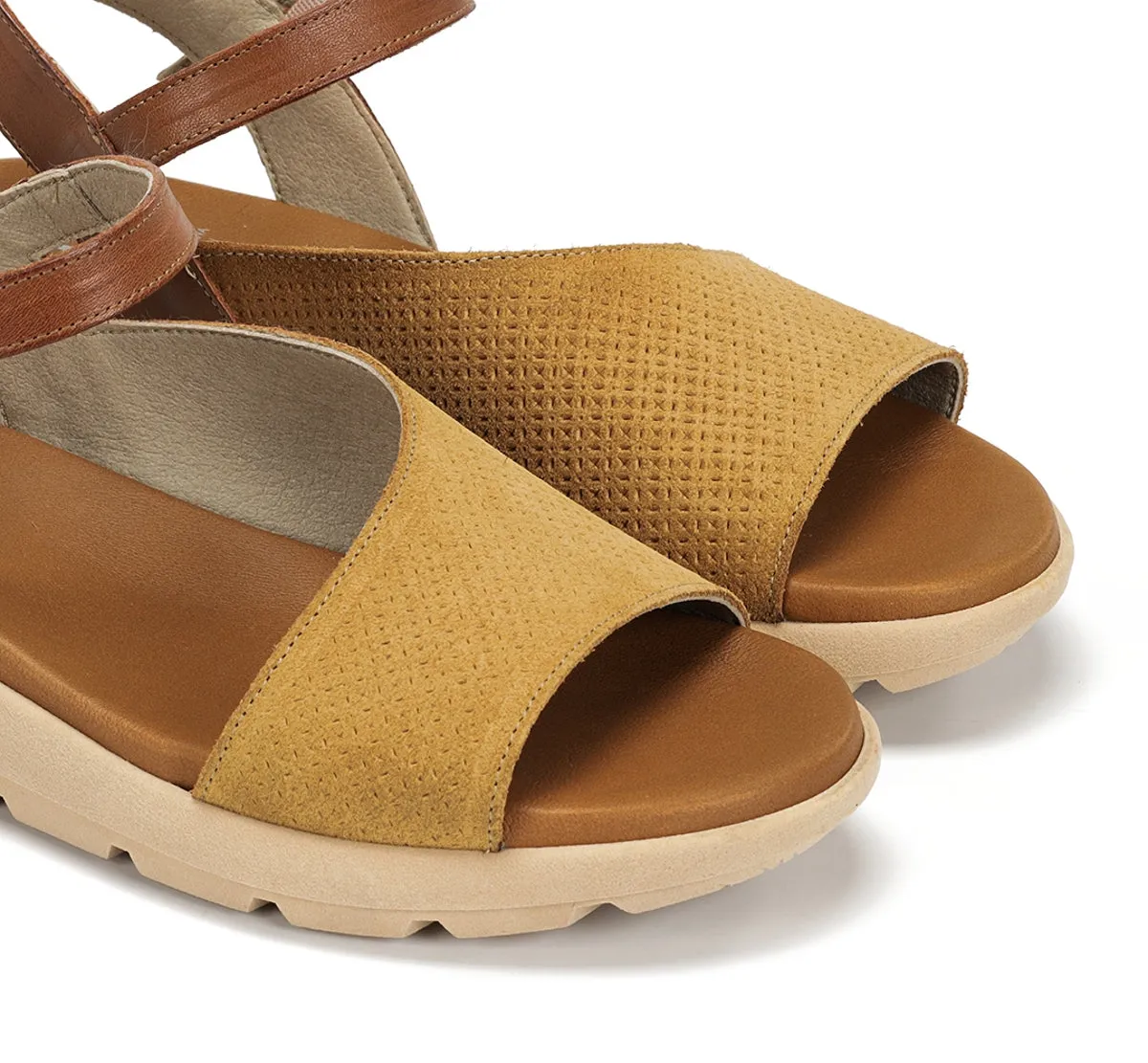 Fluchos Gandia D9464 sandali donna marroni fibbia