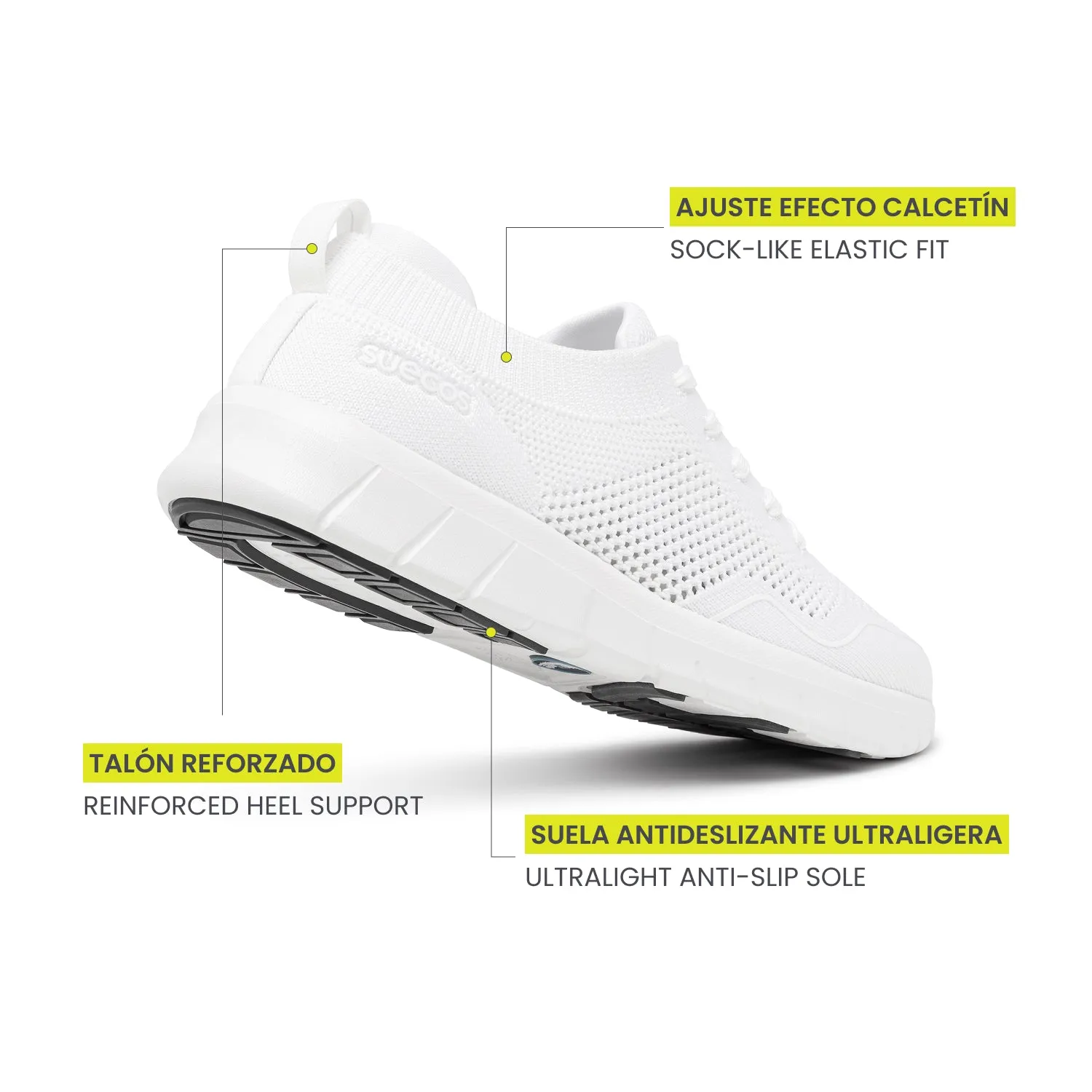 Suecos Lätt scarpe bianche traspiranti antiscivolo