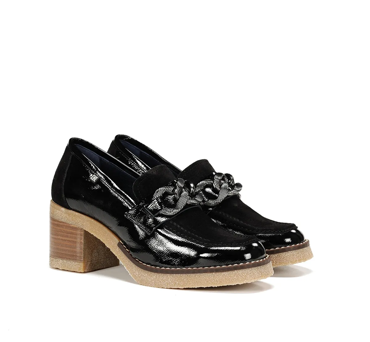 Fluchos Oprah D9193 mocassini donna neri tacco