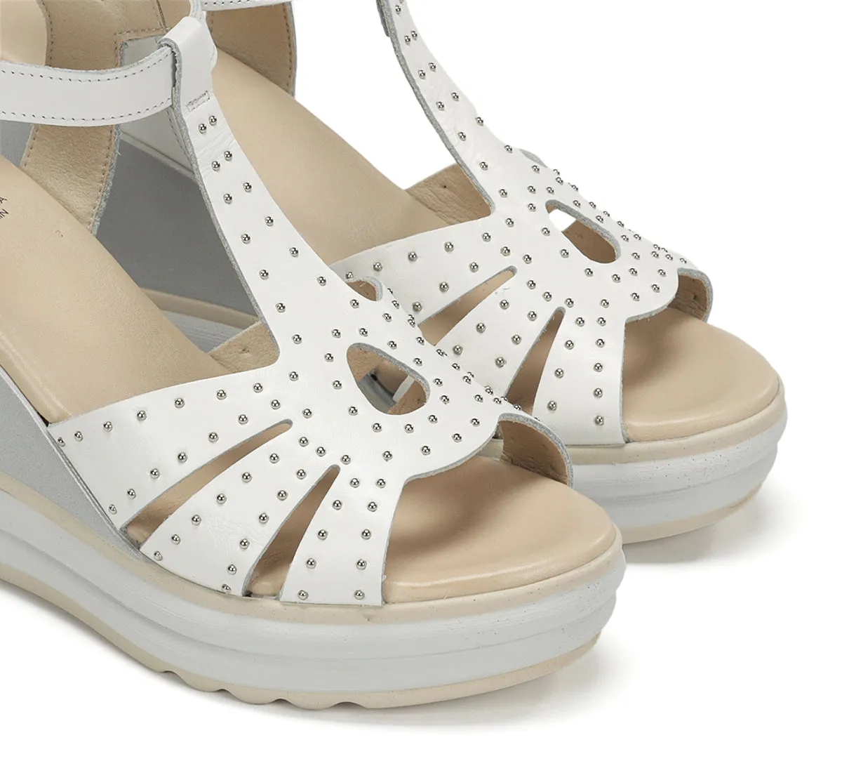 Fluchos Diane D9701 Sandali Donna Bianchi Zeppa