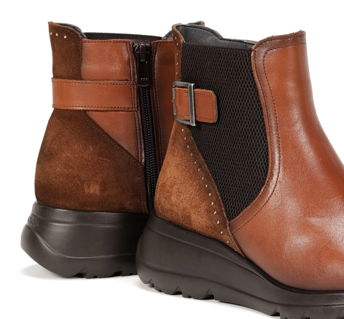 Fluchos Mellea F1529 stivaletti donna marrone con zeppa