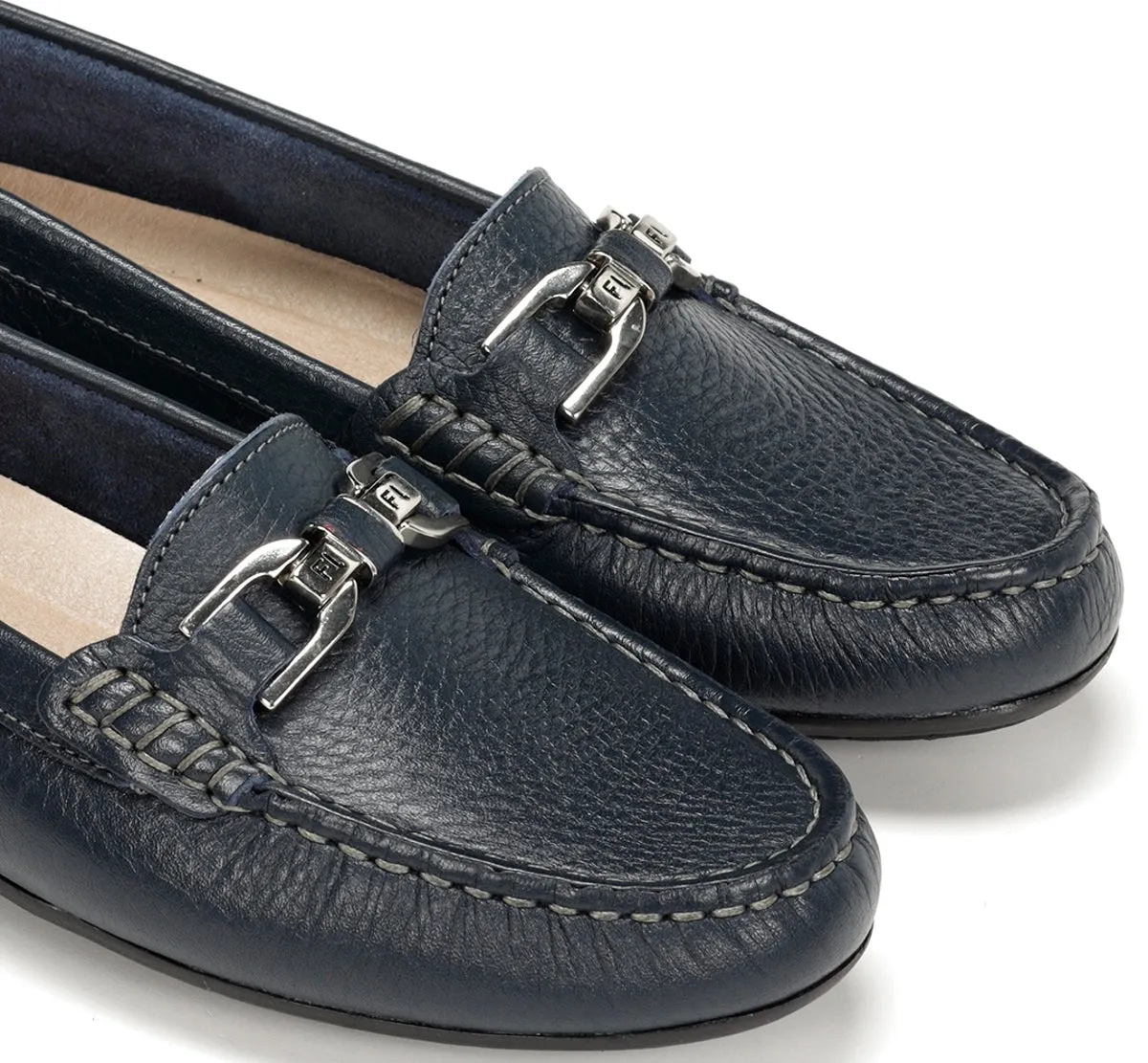 Fluchos Bruni F0804 mocassini donna blu pelle