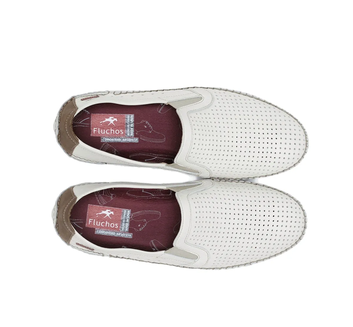 Fluchos Dorian F1177 mocassini uomo bianchi slip-on