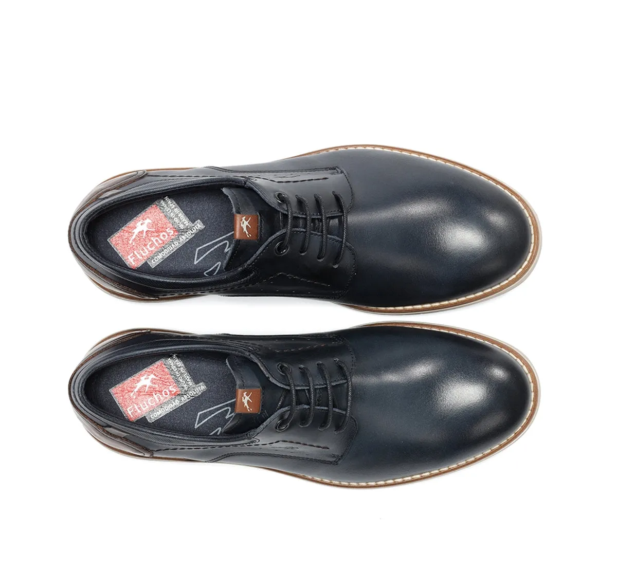 Fluchos Taylor F2091 Scarpe Uomo Blu Cuciture Contrasto