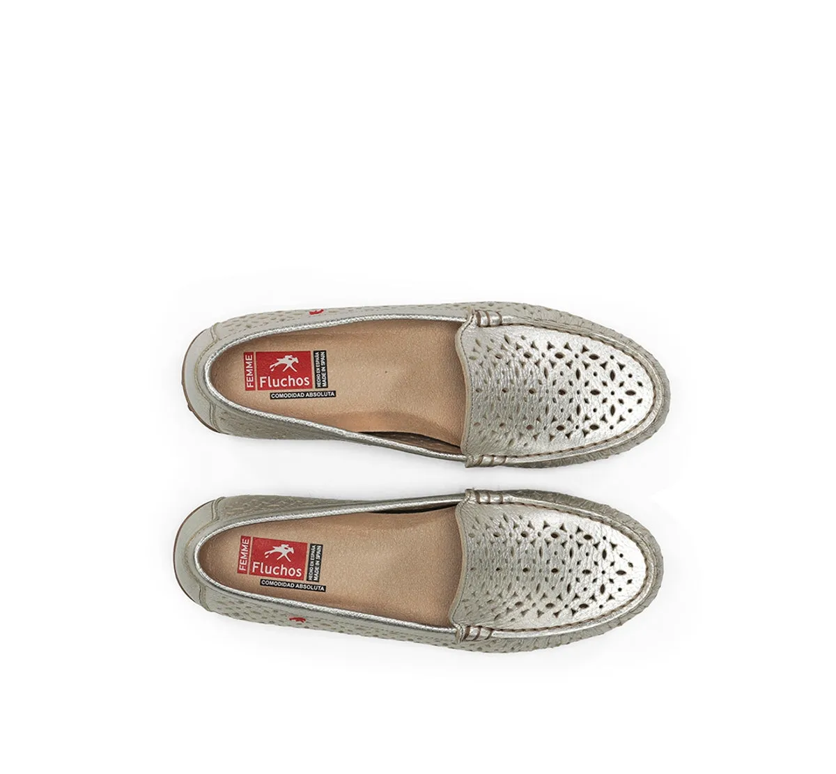 Fluchos Bruni F2157 mocassini argento pelle