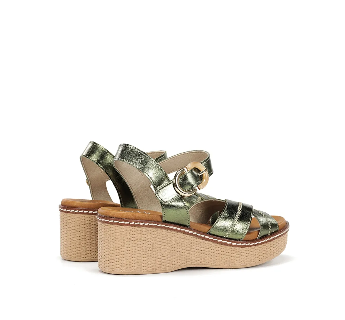 Fluchos Nido D9640 sandali donna verde zeppa leggera