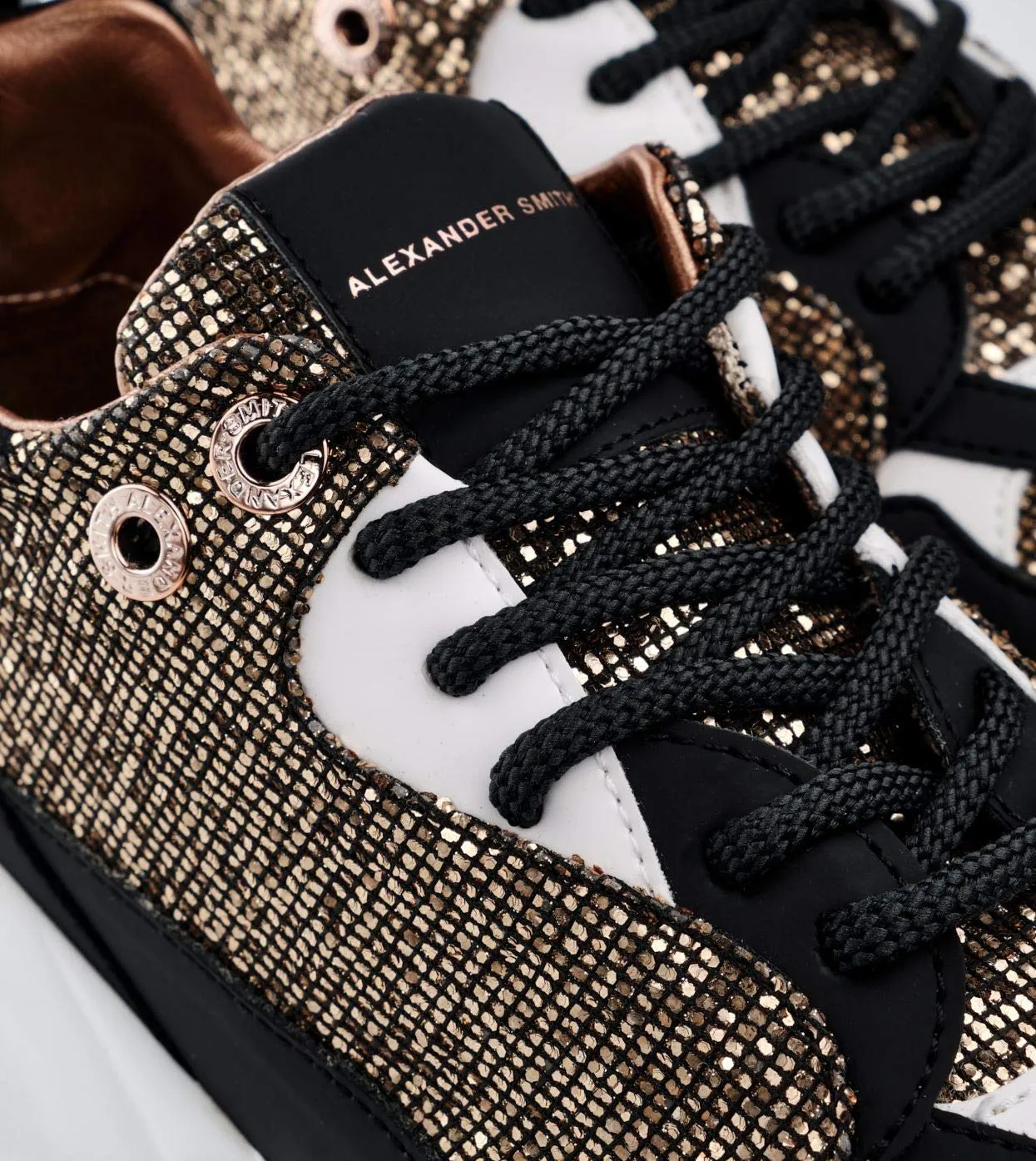 Alexander Smith London Eye sneakers donna gold plateau pelle