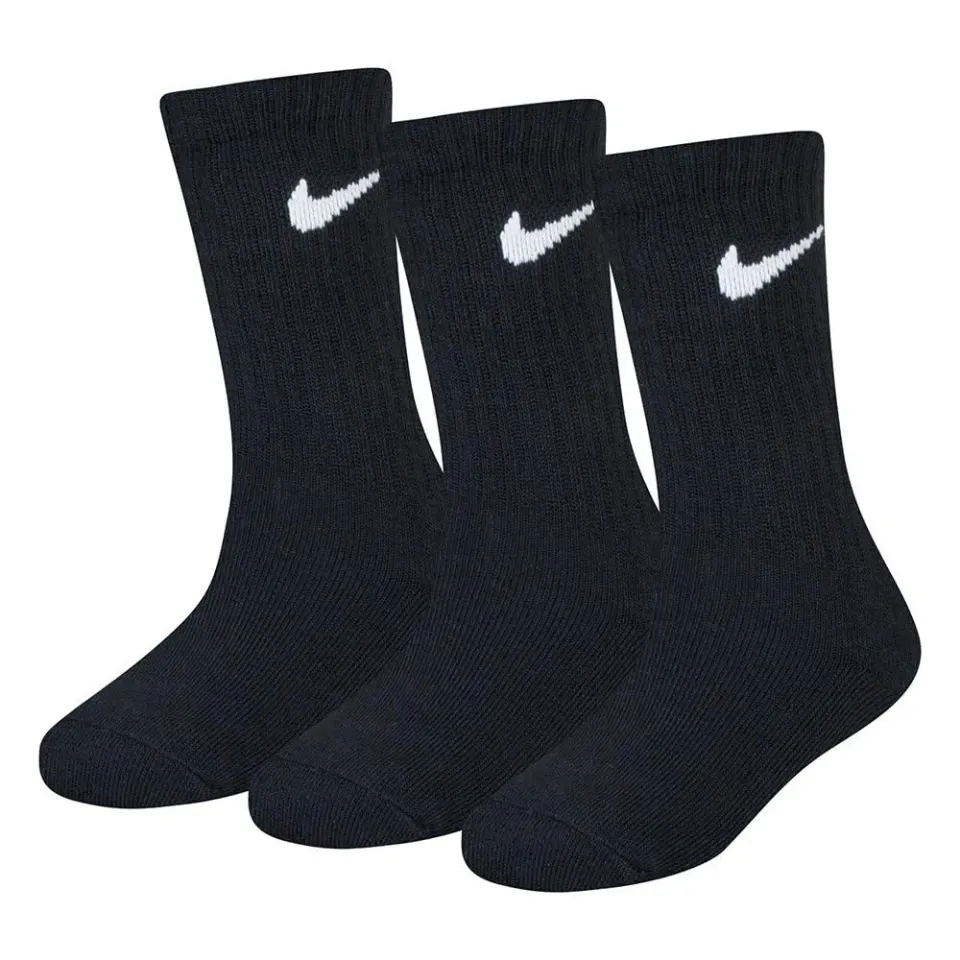 Nike Basic Pack Crew 3pk calzini bambino 5-7 anni nero cotone