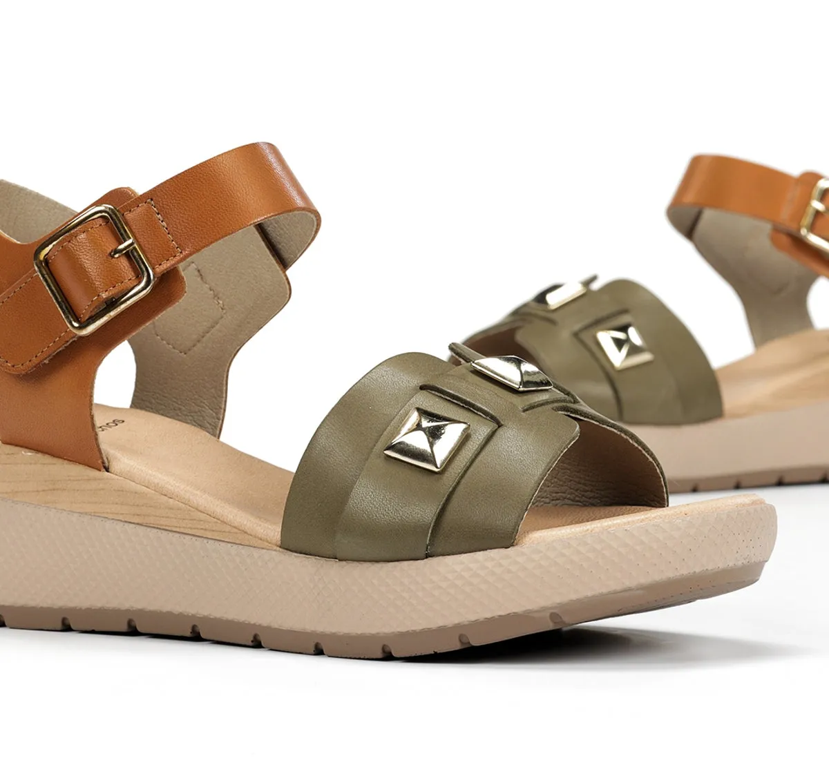 Dorking Ever D9497 sandali donna verde cinturino fibbia