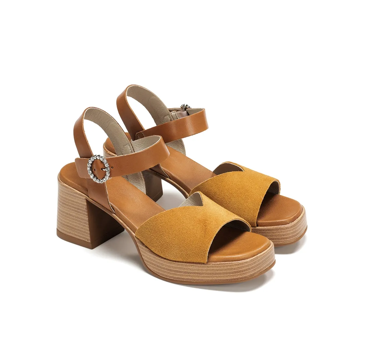 Dorking Diamond D9283 sandali gialli donna tacco largo