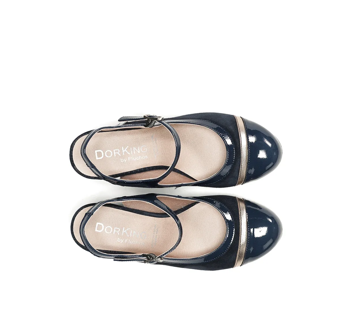 Dorking Rodin D9093 scarpa blu tacco cinturino