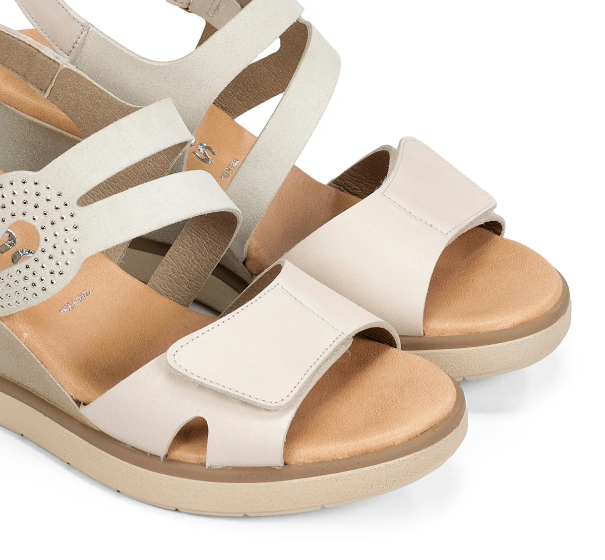 Fluchos Smash F2169 sandali zeppa taupe donna