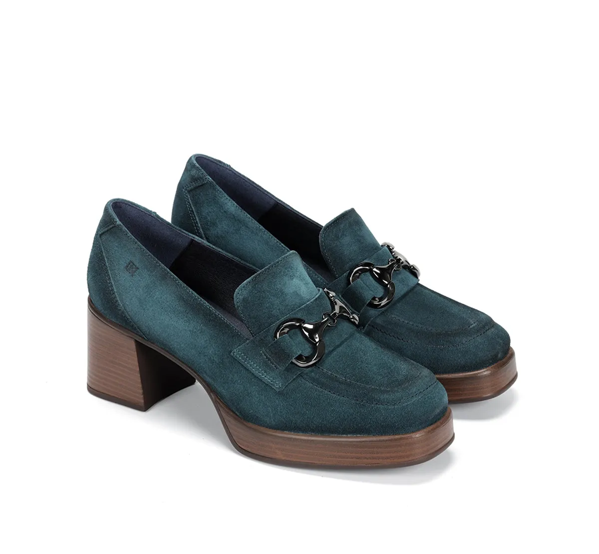 Fluchos Cristel D9155 mocassini blu donna plateau
