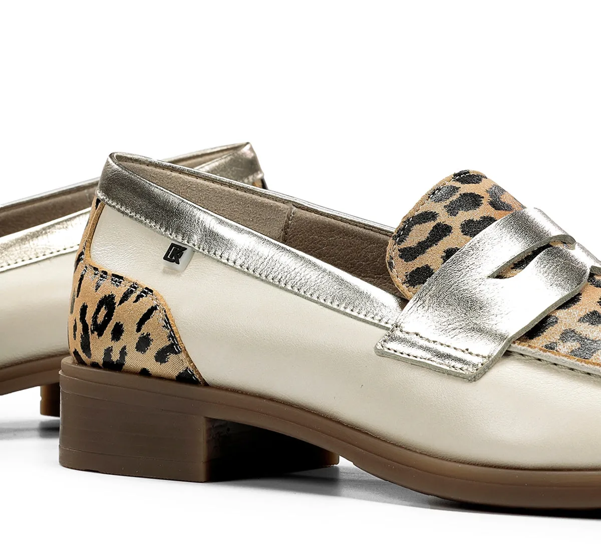 Fluchos Harvard D9455 mocassini donna oro pelle