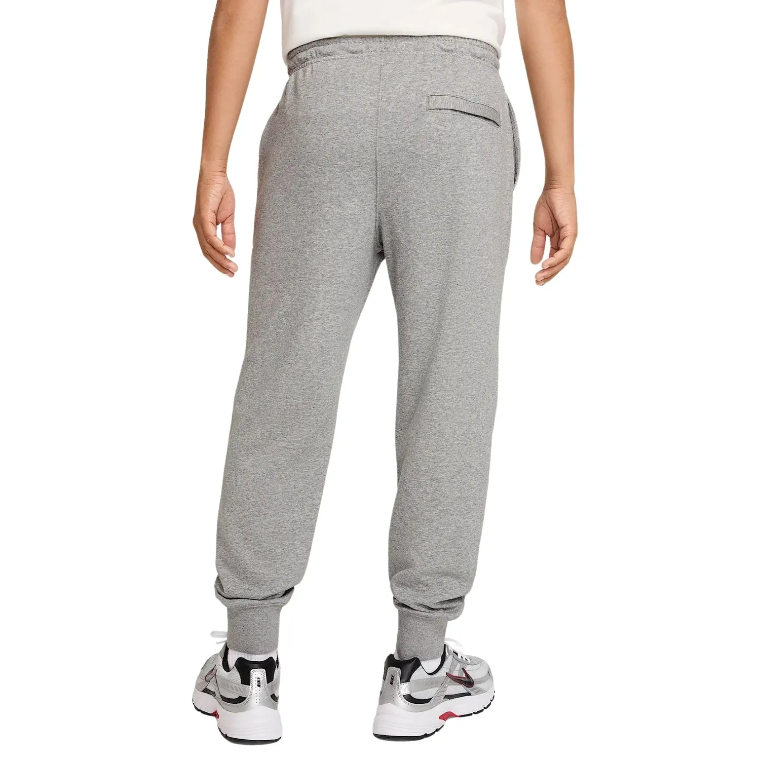 Nike Squad pantaloni tuta uomo grigio pile banda bianca