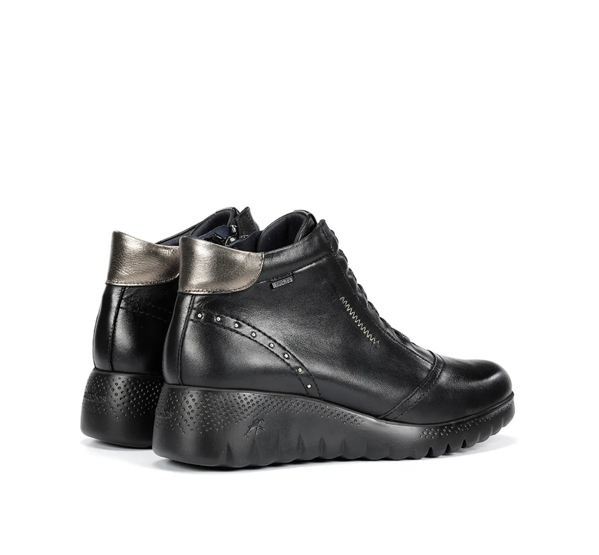Fluchos Live F2246 Tronchetti Donna Neri con Zeppa