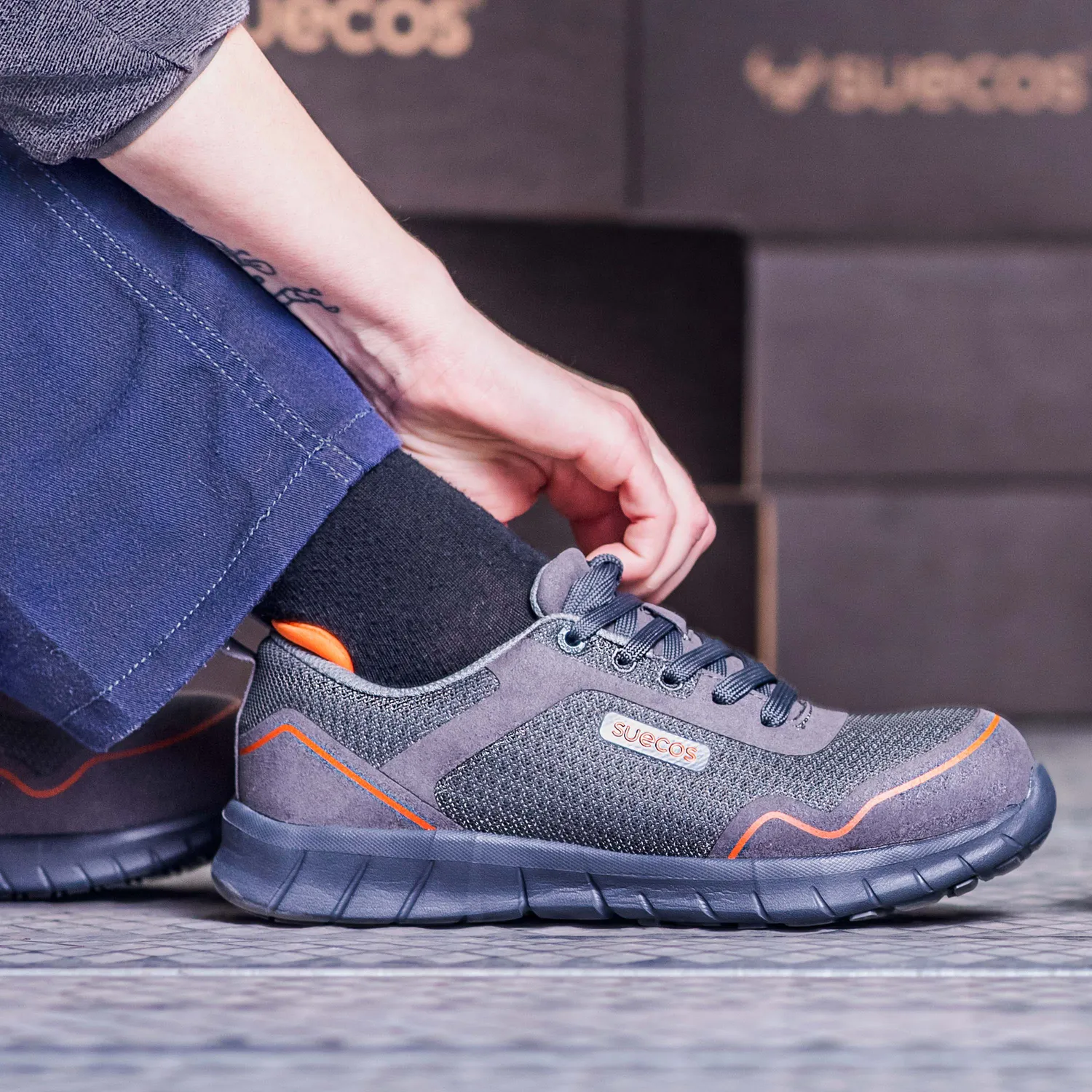 Suecos Stalbil Safety Scarpe Grigie Punta