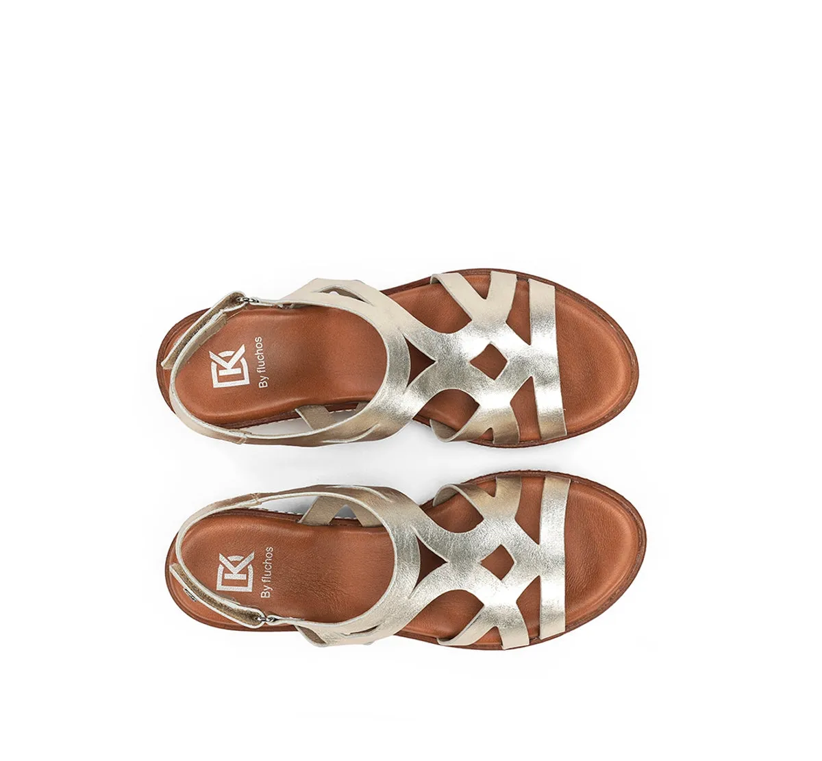Dorking Nido D9451 sandalo donna oro zeppa espadrillas