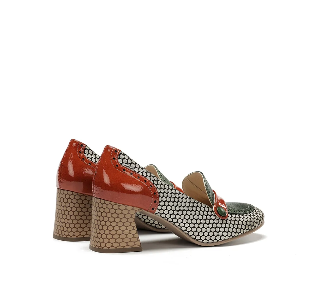 Fluchos Daci D9676 mocassini donna verdi tacco geometrico