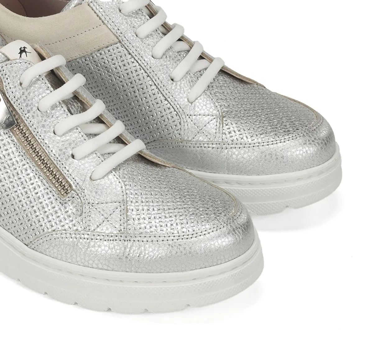 Fluchos Aqua F2173 sneakers argento donna con zeppa
