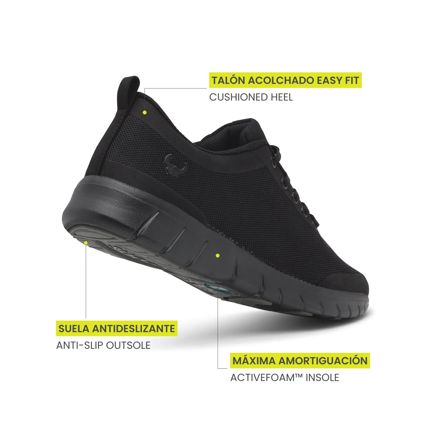 Suecos Alma Classic Scarpe Nere Antiscivolo